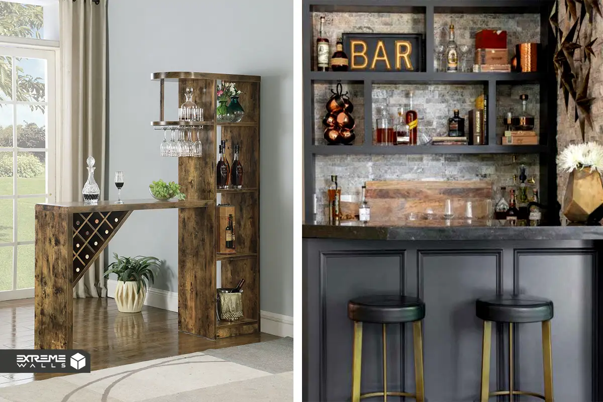 شیک ترین و جدیدترین میز بار پذیرایی لوکس و ترند 5 "میز بار با طراحی صنعتی، ترکیب کارآمد فلز، چوب و بتن برای دکوراسیون."