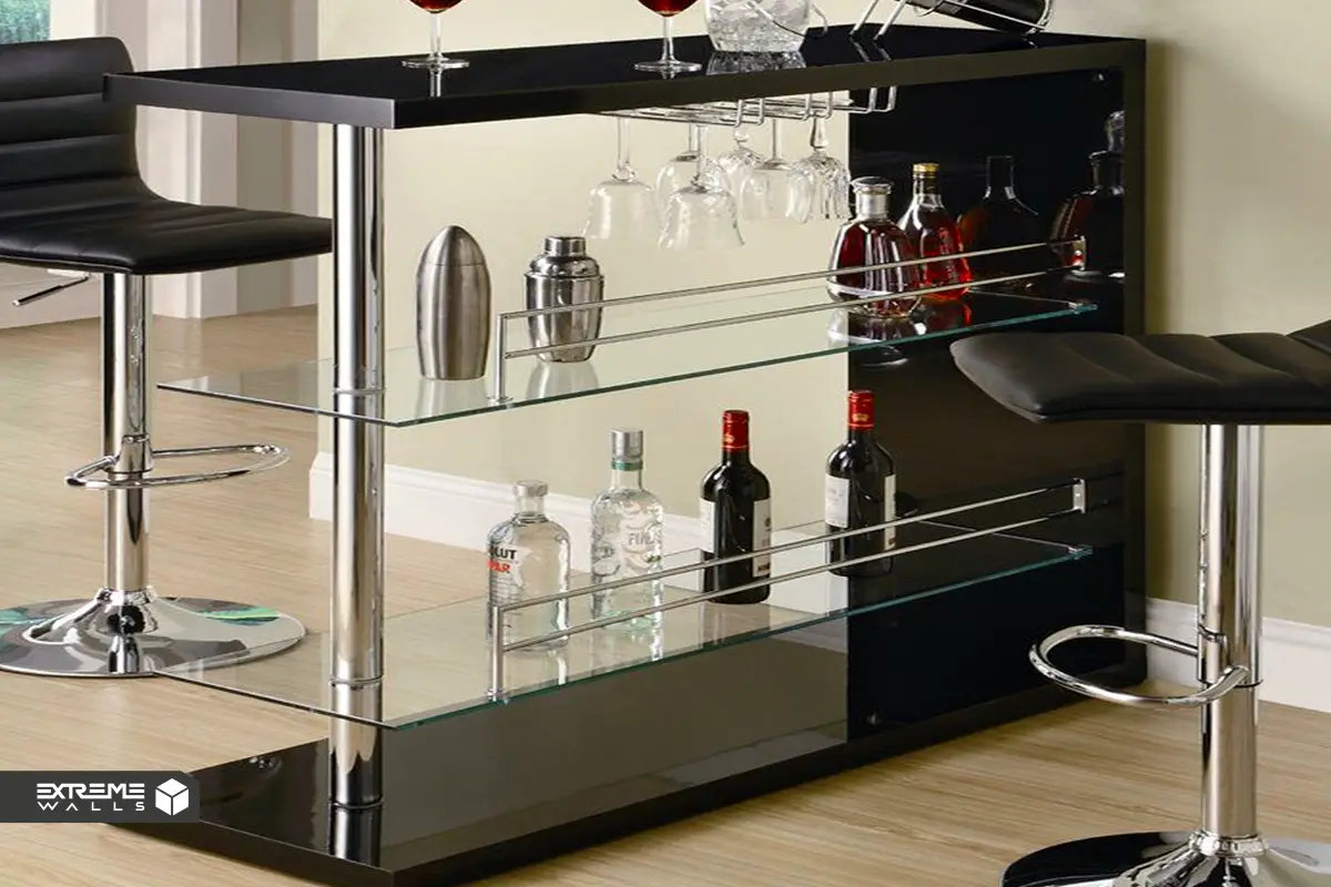 شیک ترین و جدیدترین میز بار پذیرایی لوکس و ترند 6 "میز بار شیشهای با طراحی معاصر، انتخابی عالی برای فضاهای باز و وسیع."