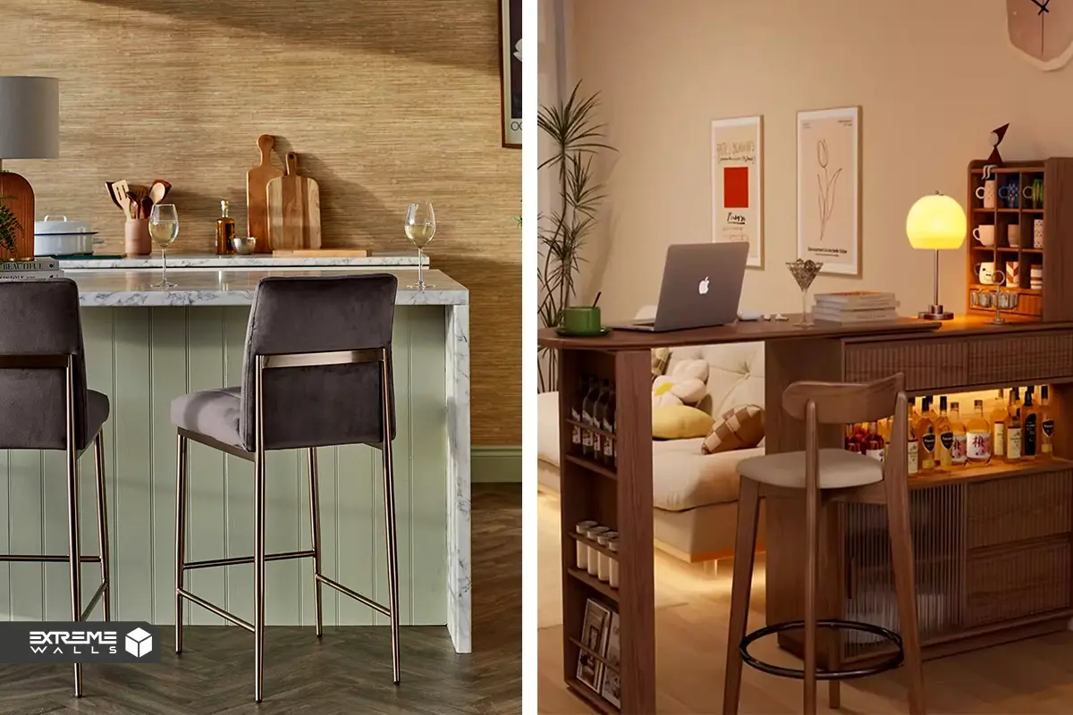 شیک ترین و جدیدترین میز بار پذیرایی لوکس و ترند 2 "میز بار مدرن با طراحی مینیمالیستی، مناسب برای آپارتمانهای کوچک و فضاهای مینیمال."