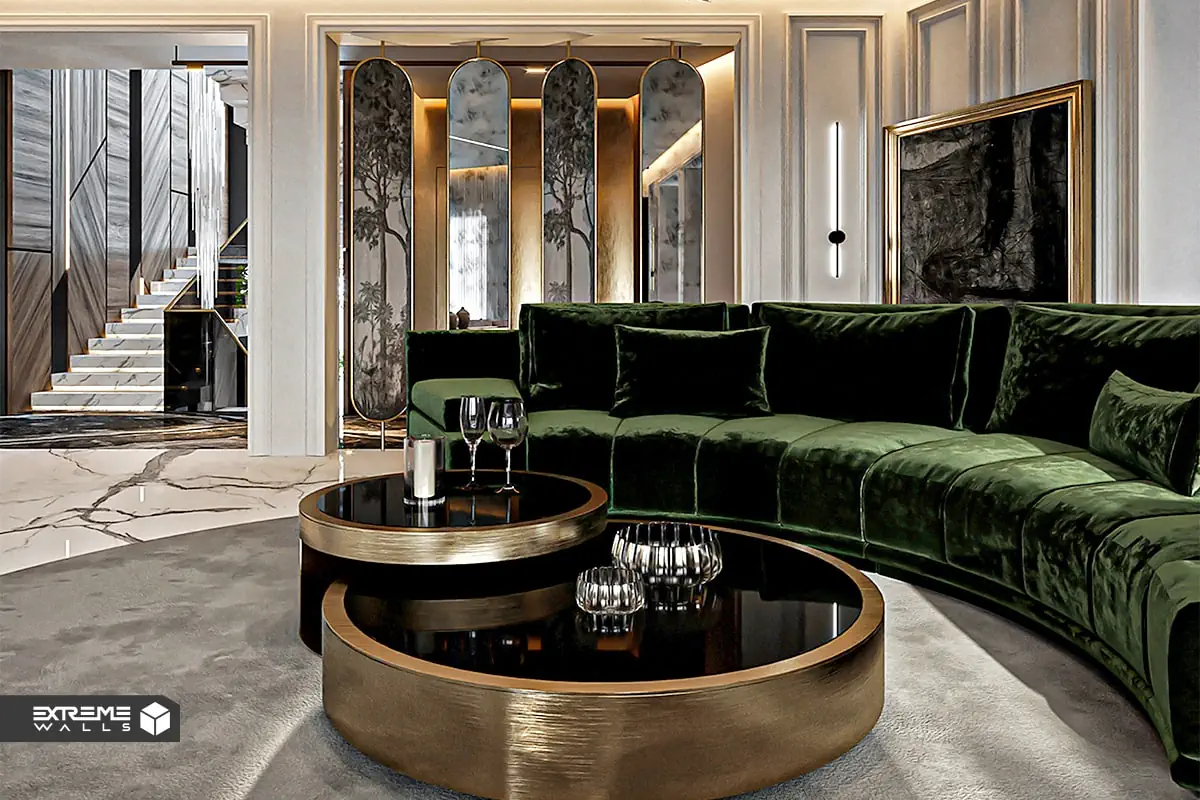 استفاده از رنگهای متالیک در دکوراسیون داخلی|طراحی لاکچری 4 "ایجاد هارمونی منحصربهفرد با رنگهای متالیک در دکوراسیون داخلی"