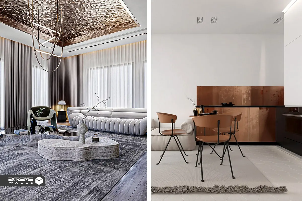 استفاده از رنگهای متالیک در دکوراسیون داخلی|طراحی لاکچری 11 "رنگهای متالیک در دکوراسیون داخلی؛ مسی، رنگی با جذابیت و درخشندگی خاص"