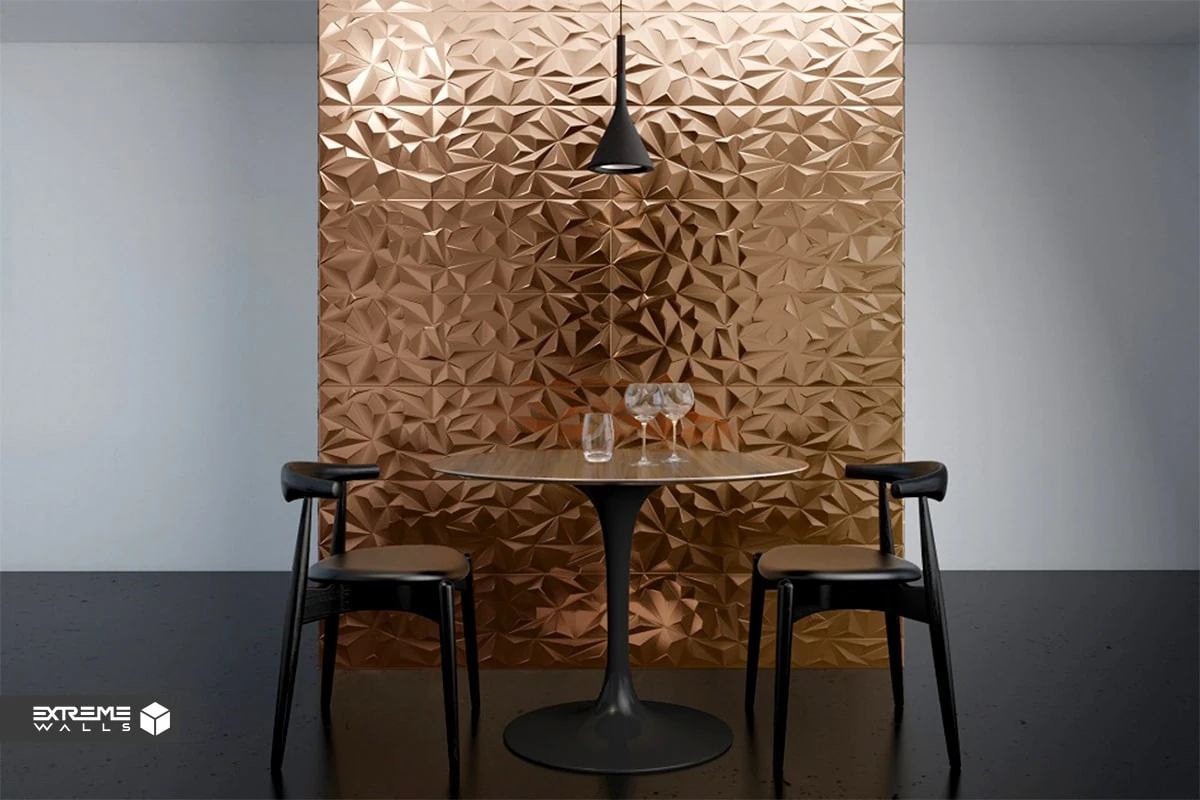 استفاده از رنگهای متالیک در دکوراسیون داخلی|طراحی لاکچری 13 "استفاده از رنگ مسی در دکوراسیون داخلی؛ دیوارپوشهای کلاسیک و زیبا"