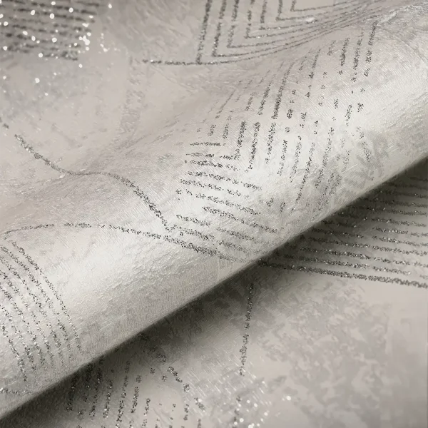 کاغذ دیواری طرح هندسی / پتینه نقره‌ای کد ۱۱۰۳۶ زوم