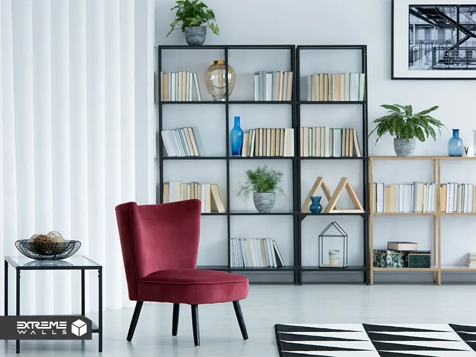 طراحی کتابخانه برای اتاق نشیمن