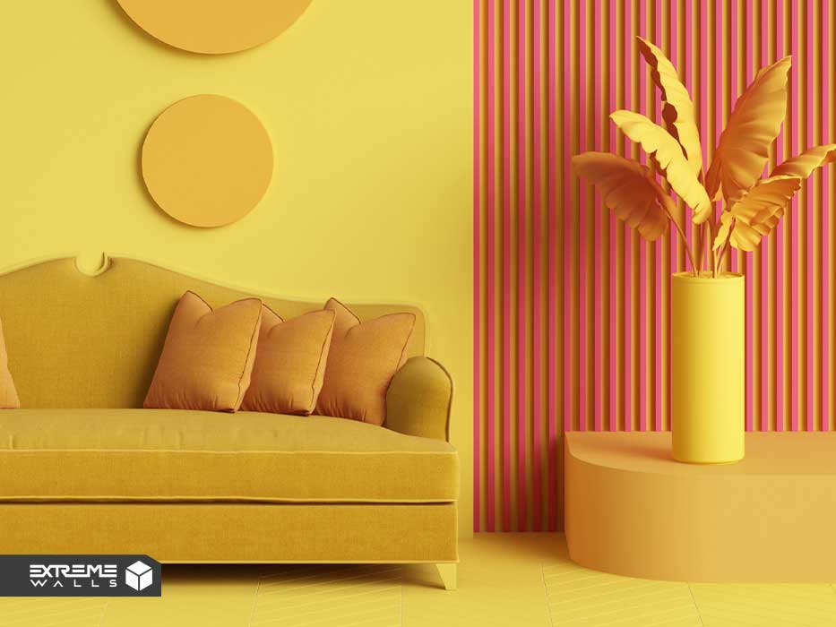 کاغذ دیواری زرد رنگ 5 کاغذ دیواری زرد برای اتاق نشیمن