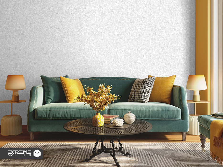 طراحی دکوراسیون پذیرایی با کاغذ دیواری