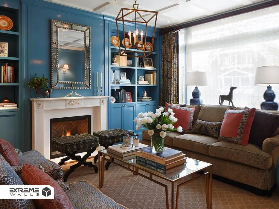 رنگ قهوه ای و آبی