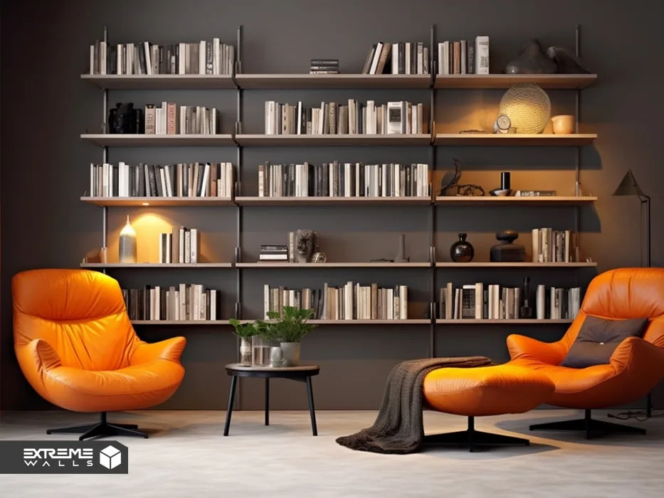 طراحی کتابخانه برای اتاق نشیمن