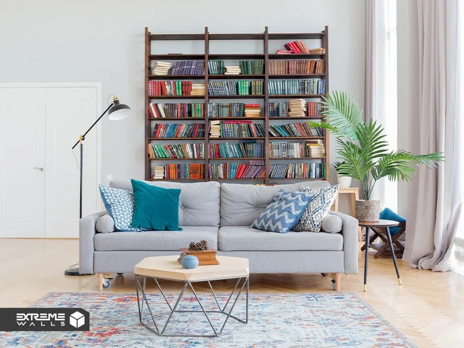 طراحی کتابخانه برای اتاق نشیمن
