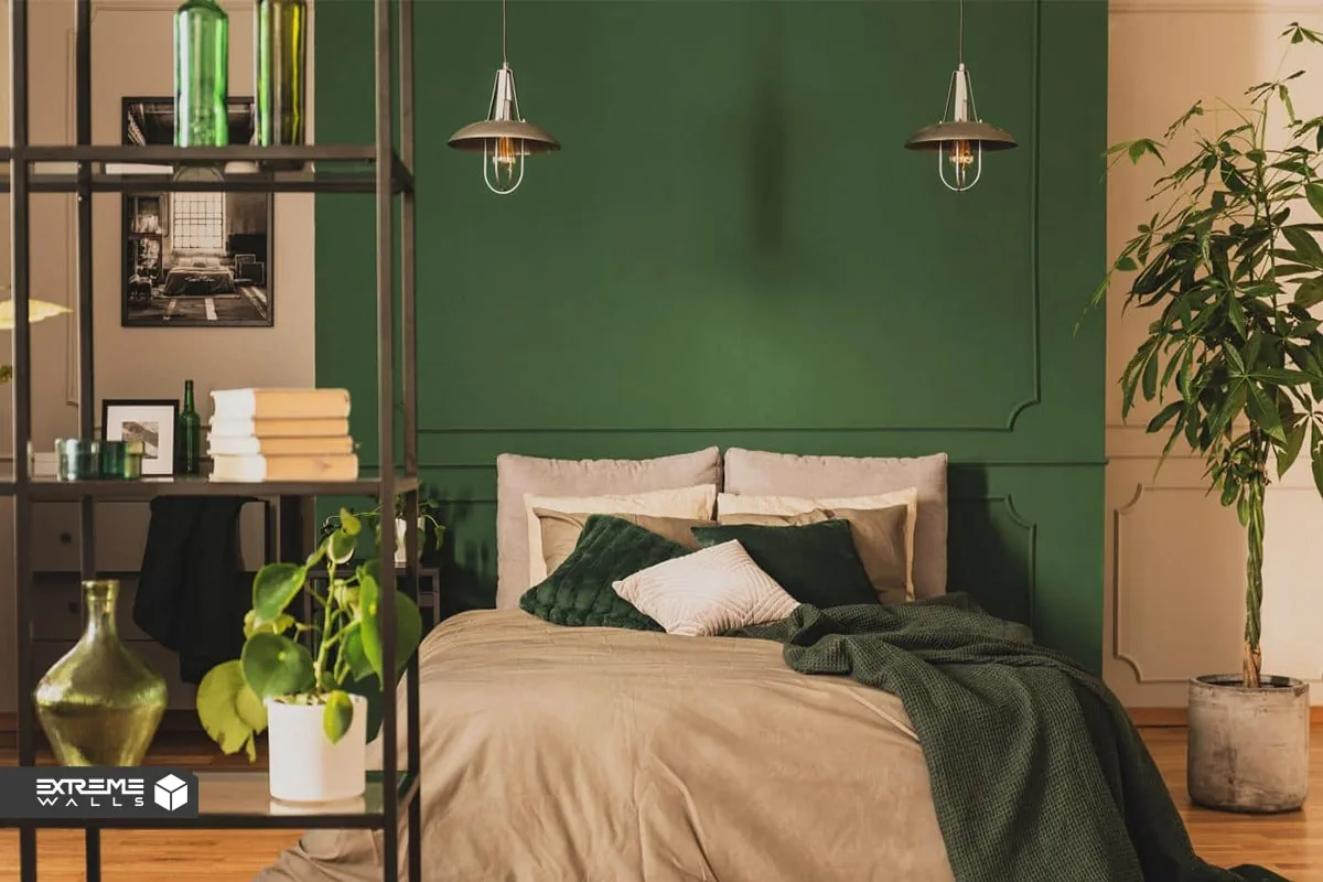 جدیدترین ایده های طراحی اتاق خواب با تم و دکور سبز رنگ 6 اتاق خواب سبز و کرمی