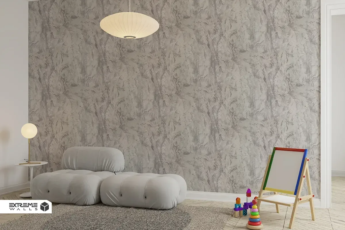 کاغذ دیواری طرح انتزاعی نقره‌ای کد ۱۱۰۹۲ آلبوم تیتانیوم 