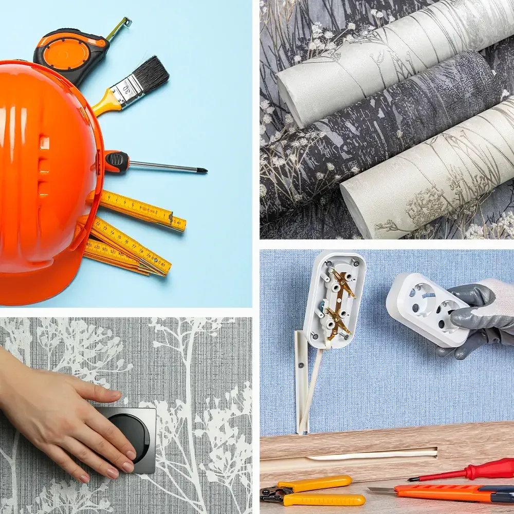 آموزش برش تمیز کاغذ دیواری دور پریزها و کلیدهای برق شاخص