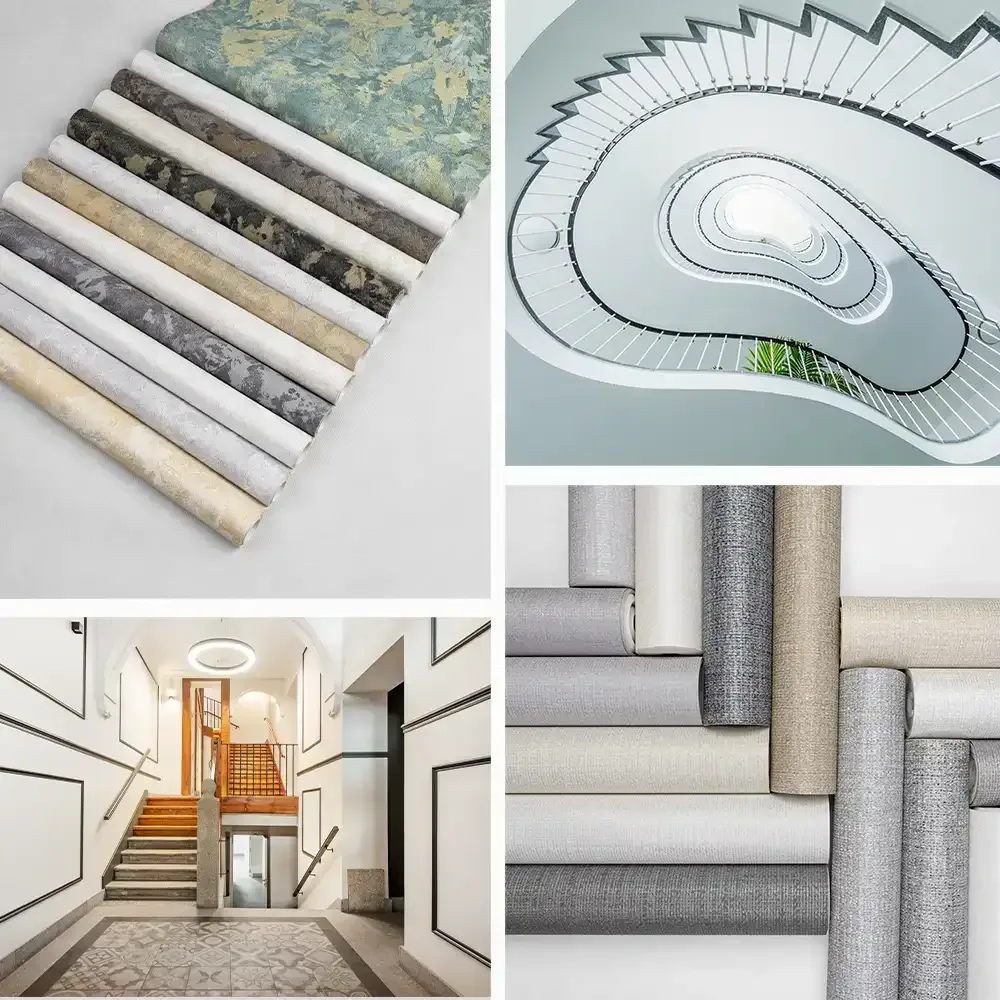 چطور با کاغذ دیواری رنگ روشن، راه‌پله و راهروی باریک را پرنور و دلباز کنیم؟