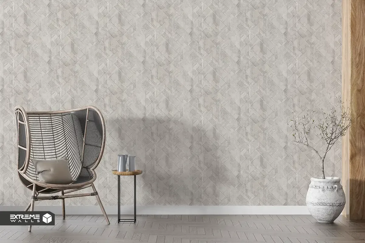 کاغذ دیواری هندسی در پذیرایی