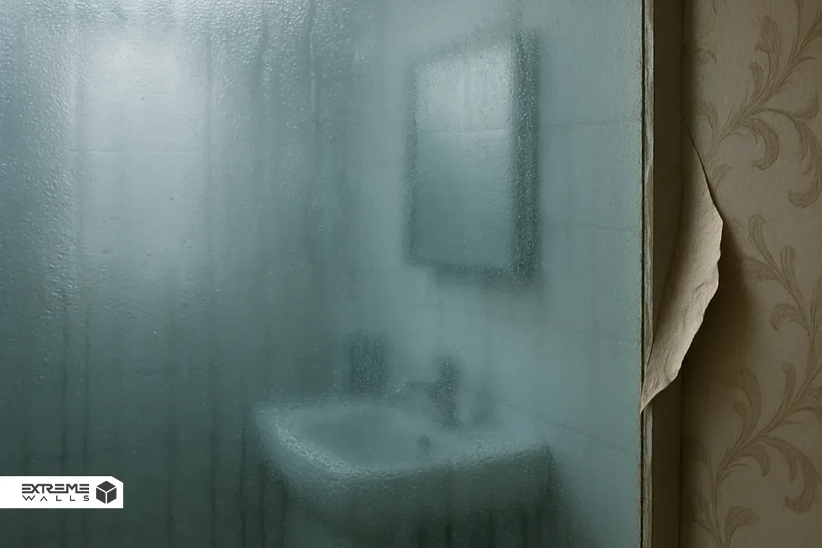 رطوبت و بخار باعث بلند شدن لبه‌های کاغذ دیواری می‌شود. 