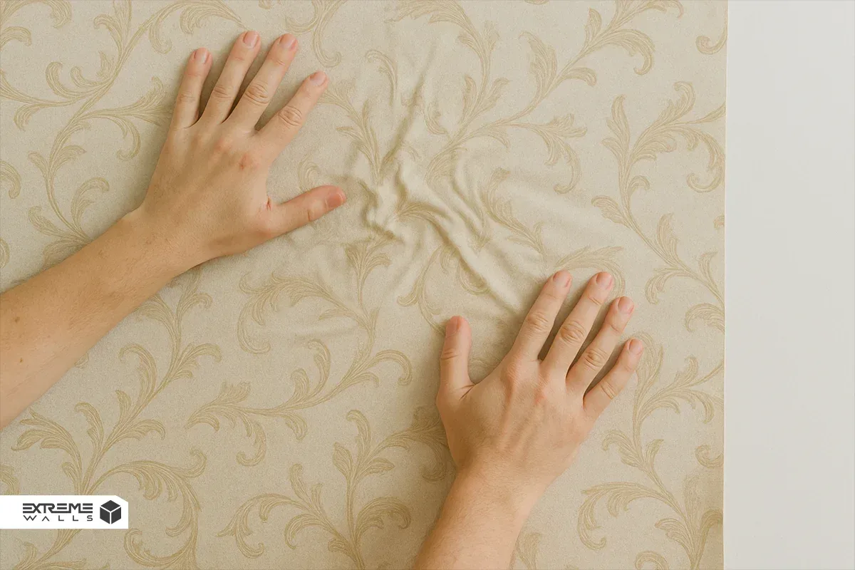 نصب نادرست باعث بلند شدن لبه‌های کاغذ دیواری می‌شود.