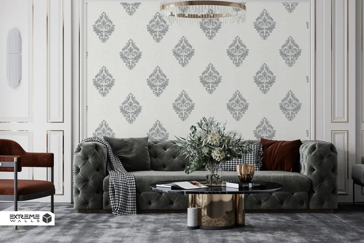 The idea of combining wallpaper with classic framing 7