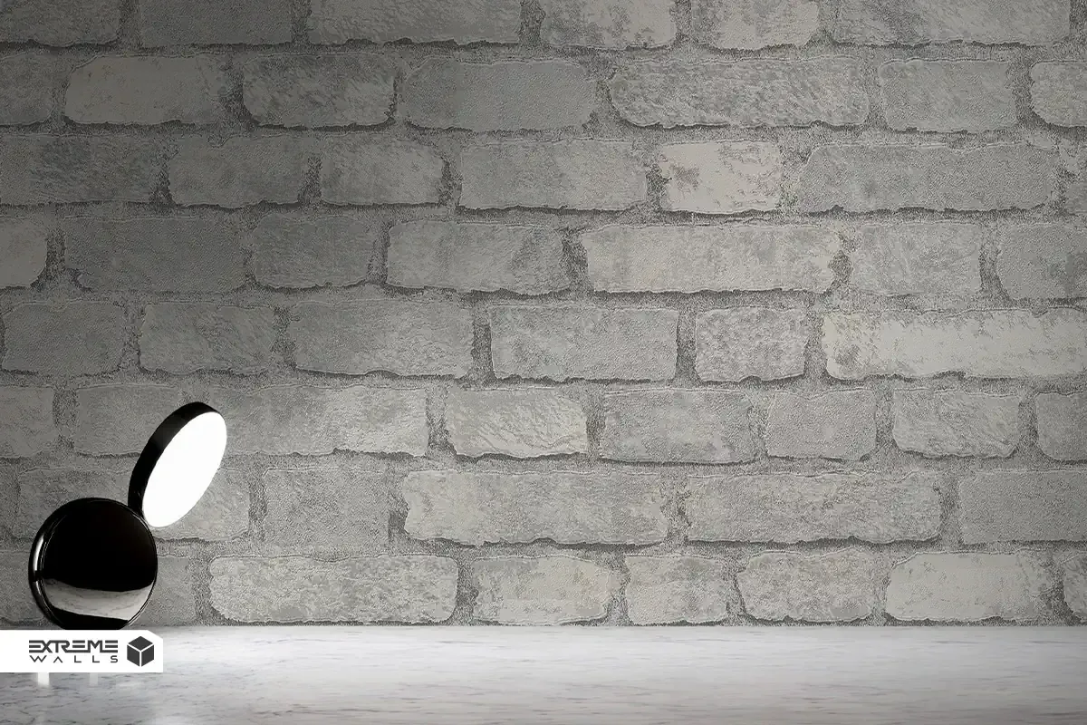 قاب بمدی با کاغذ دیواری طرح آجری