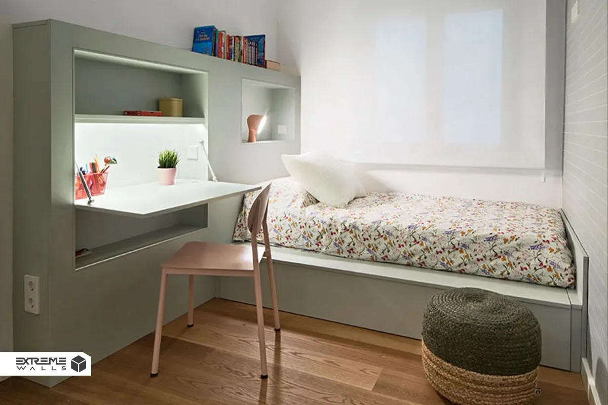 کاربرد لوازم چند منظوره در خانههای دانشجویی| راهکاری هوشمندانه برای زندگی بهتر 2 نمای داخلی یک اتاق دانشجویی