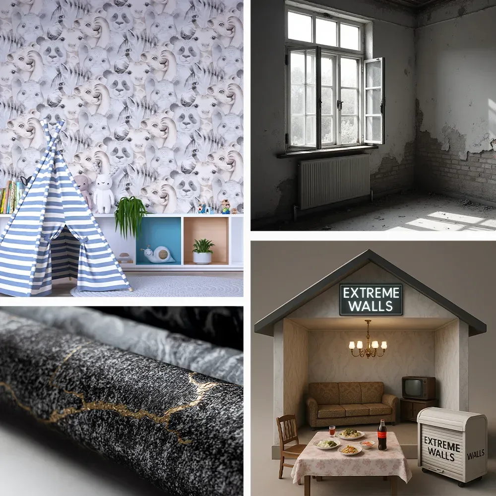 بازسازی واحد اجاره‌ای با کاغذ دیواری