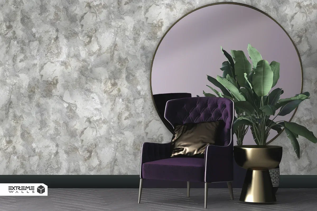 کاغذ دیواری یا گچکاری؟ بهترین راه پنهان کردن ترکهای عمیق دیوار 6 کاغذ دیواری اتاق نشیمن اکستریم والز