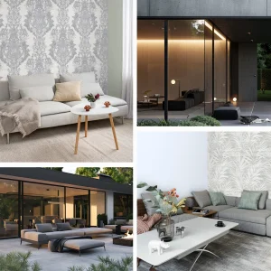 مبلمان طوسی با چه طرح و رنگ کاغذ دیواری ست و هماهنگ می‌شود؟ شاخص