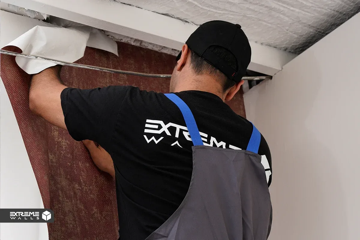 چرا بعضی کاغذ دیواریها بعد از چند ماه باد میکنند؟ راهحل رفع باد کردن کاغذ دیواری 8 نصب کاغذ دیواری تمیز و حرفهای