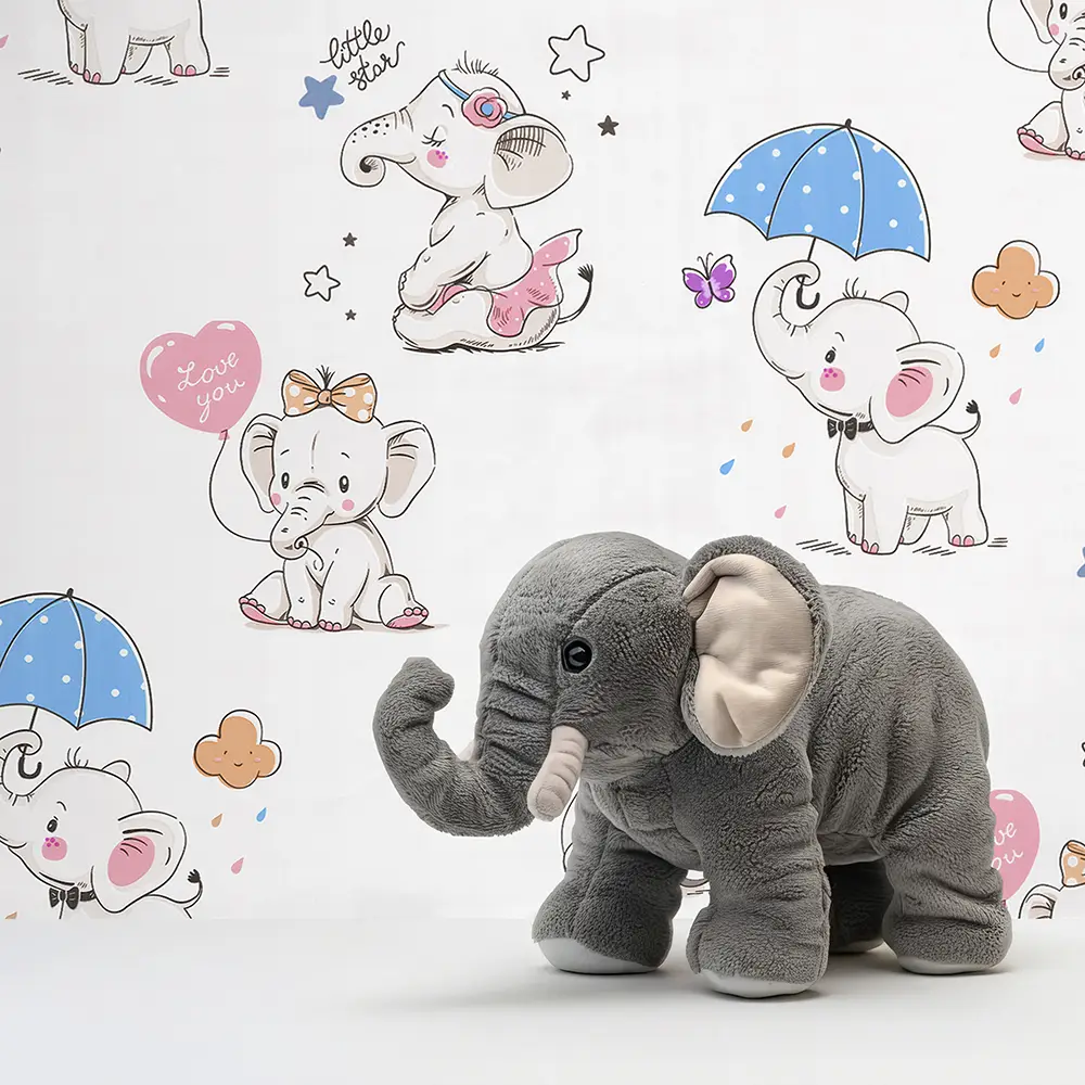 کاغذ دیواری کودک طرح فیل کوچولوها | رنگ سفید کد 12005 1 کاغذ دیواری کودک طرح فیل کوچولوها | رنگ سفید کد 12005 شاخص