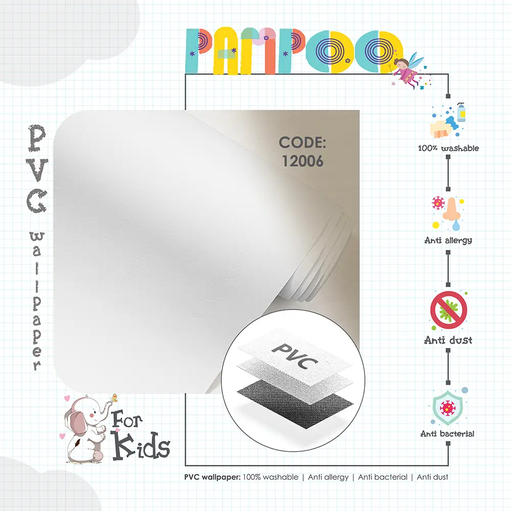 کاغذ دیواری کودک طرح ساده | سفید کد 12006 11 کاغذ دیواری کودک طرح ساده | سفید کد 12006 پوستر