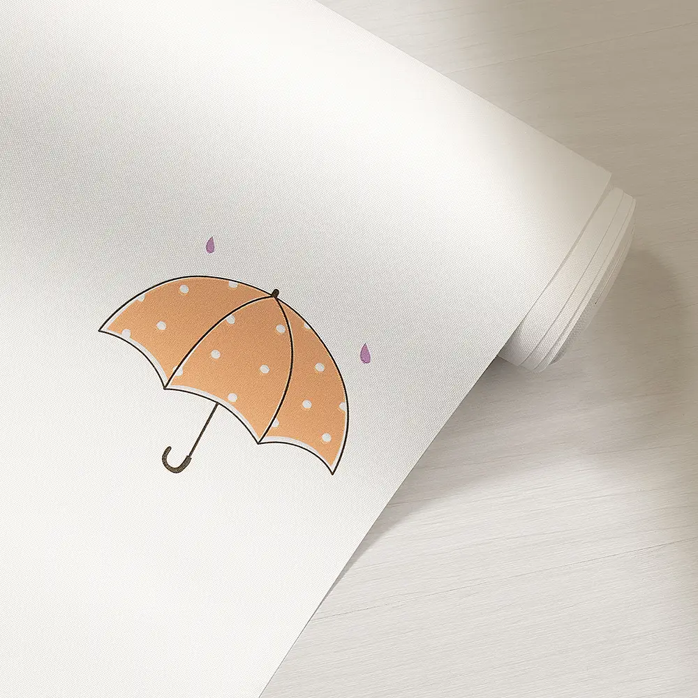 کاغذ دیواری کودک طرح چترهای رنگی | سفید کد 12008 6 کاغذ دیواری کودک طرح چترهای رنگی | سفید کد 12008 رول