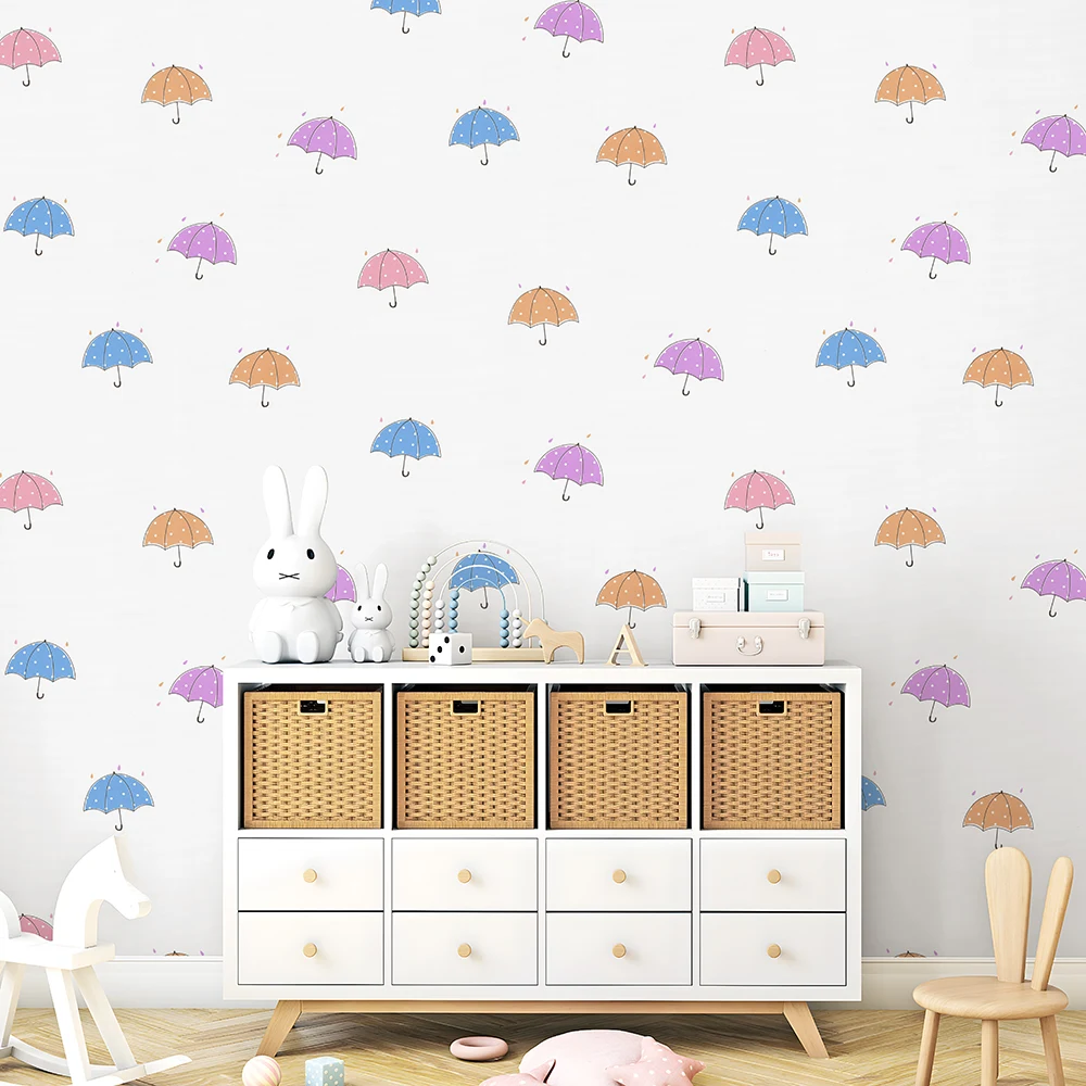 کاغذ دیواری کودک طرح چترهای رنگی | سفید کد 12008 3 کاغذ دیواری کودک طرح چترهای رنگی | سفید کد 12008 دکور
