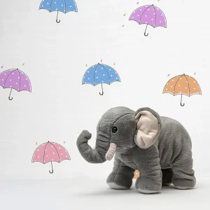 کاغذ دیواری کودک طرح چترهای رنگی | سفید کد 12008 شاخص