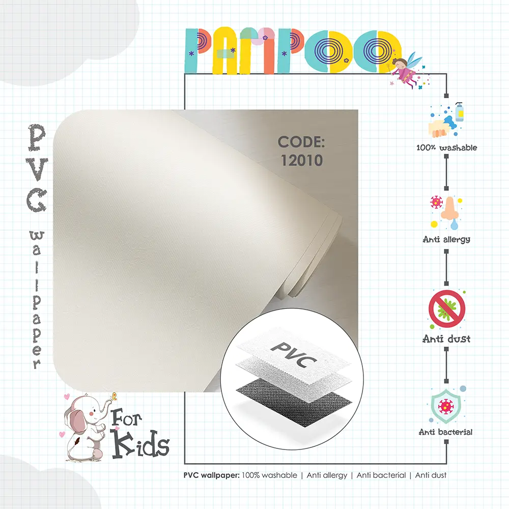 کاغذ دیواری کودک طرح ساده | سفید کد 12010 12 کاغذ دیواری کودک طرح ساده سفید کد 12010 پوستر