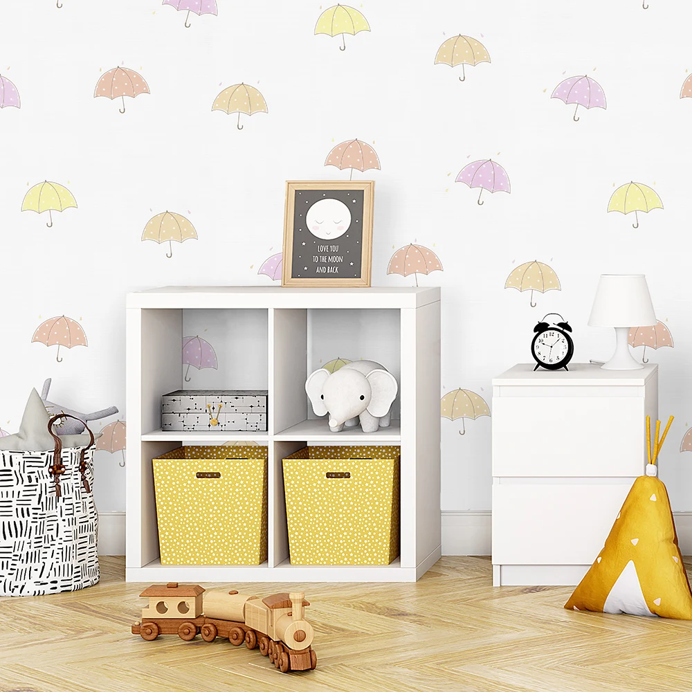 کاغذ دیواری کودک طرح چتر های رنگی کد 12012 3 کاغذ دیواری کودک طرح چتر های رنگی کد 12012 دکور