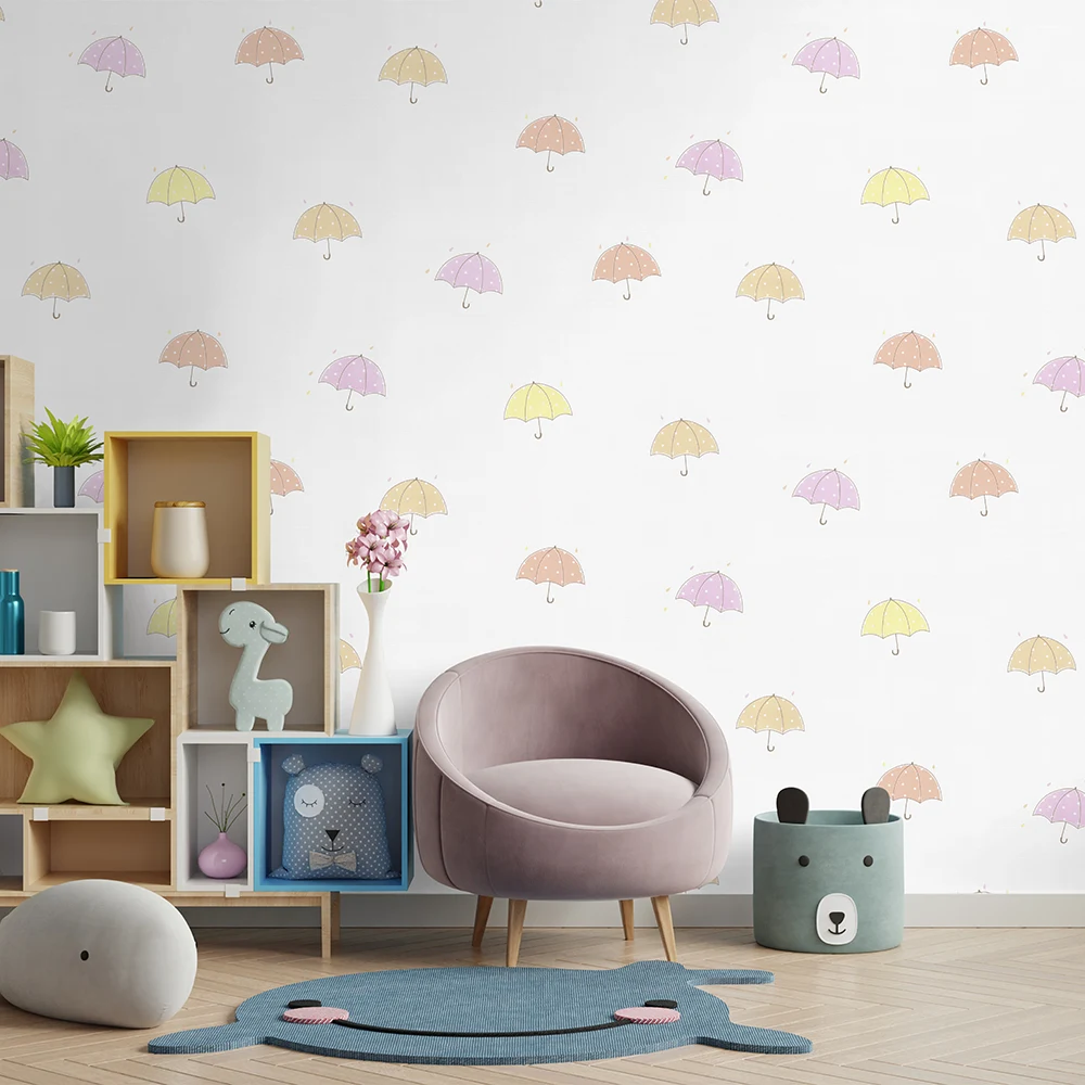 کاغذ دیواری کودک طرح چتر های رنگی کد 12012 4 کاغذ دیواری کودک طرح چتر های رنگی کد 12012 دکور اتاق