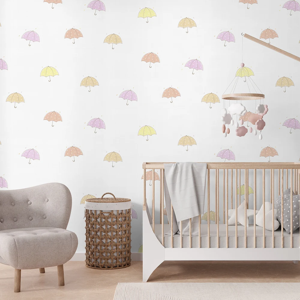 کاغذ دیواری کودک طرح چتر های رنگی کد 12012 5 کاغذ دیواری کودک طرح چتر های رنگی کد 12012 دکور اتاق کودک