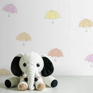 کاغذ دیواری کودک طرح چتر های رنگی کد 12012 شاخص