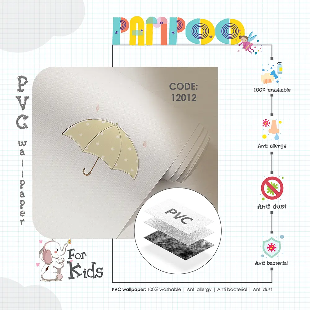 کاغذ دیواری کودک طرح چتر های رنگی کد 12012 11 کاغذ دیواری کودک طرح چتر های رنگی کد 12012 پوستر