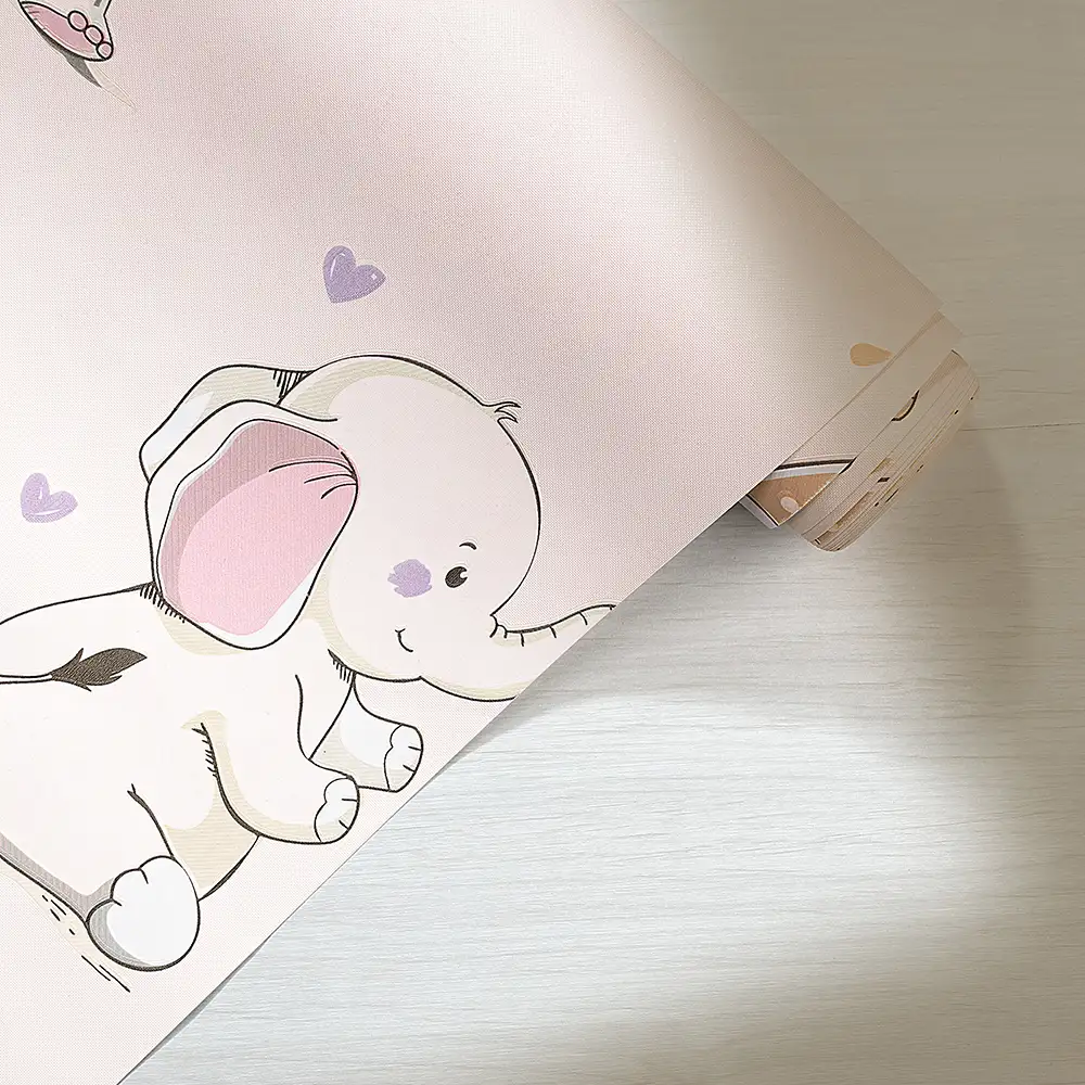 کاغذ دیواری کودک طرح فیل های کوچک | صورتی کد 12013 8 کاغذ دیواری کودک طرح فیل های کوچک | صورتی کد 12013 طرح