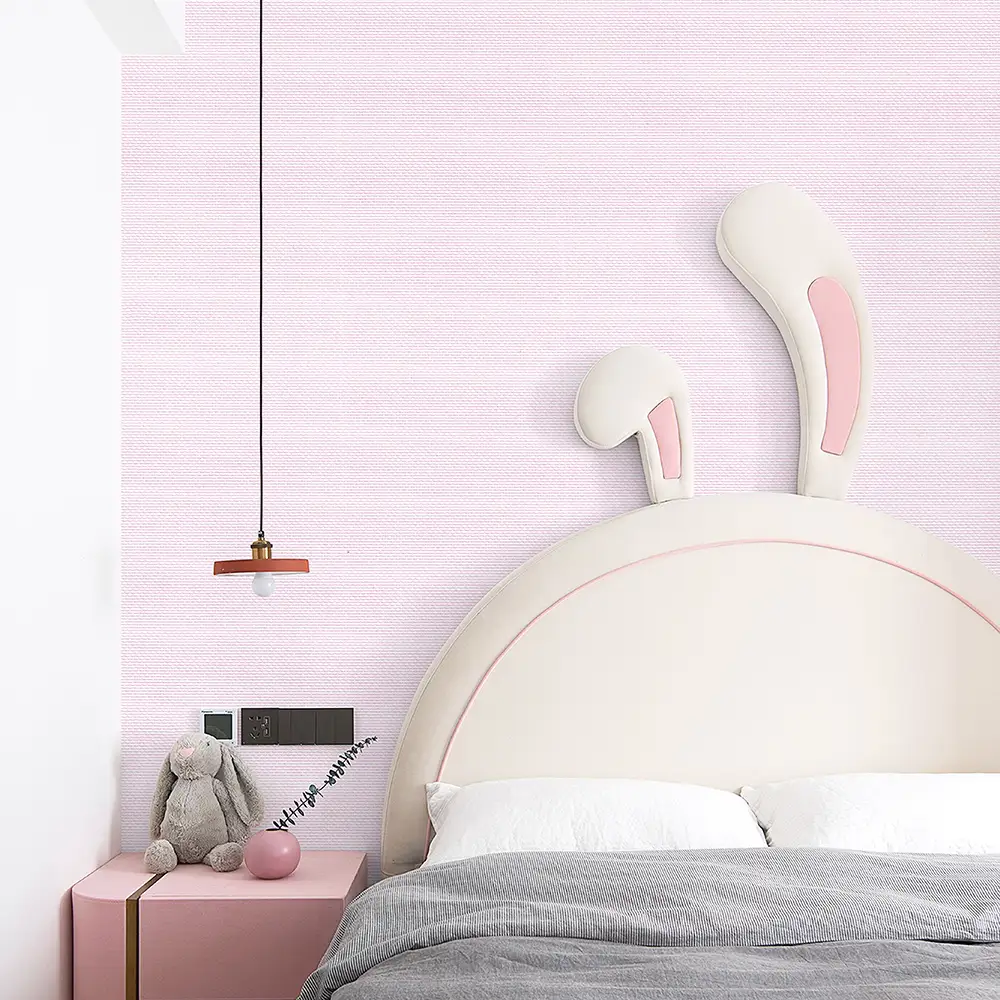 کاغذ دیواری کودک طرح ساده | صورتی کد 12014 5 کاغذ دیواری کودک طرح ساده | صورتی کد 12014 تخت خواب