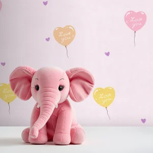 کاغذ دیواری کودک طرح بادکنک های قلبی | صورتی کد 12015 شاخص