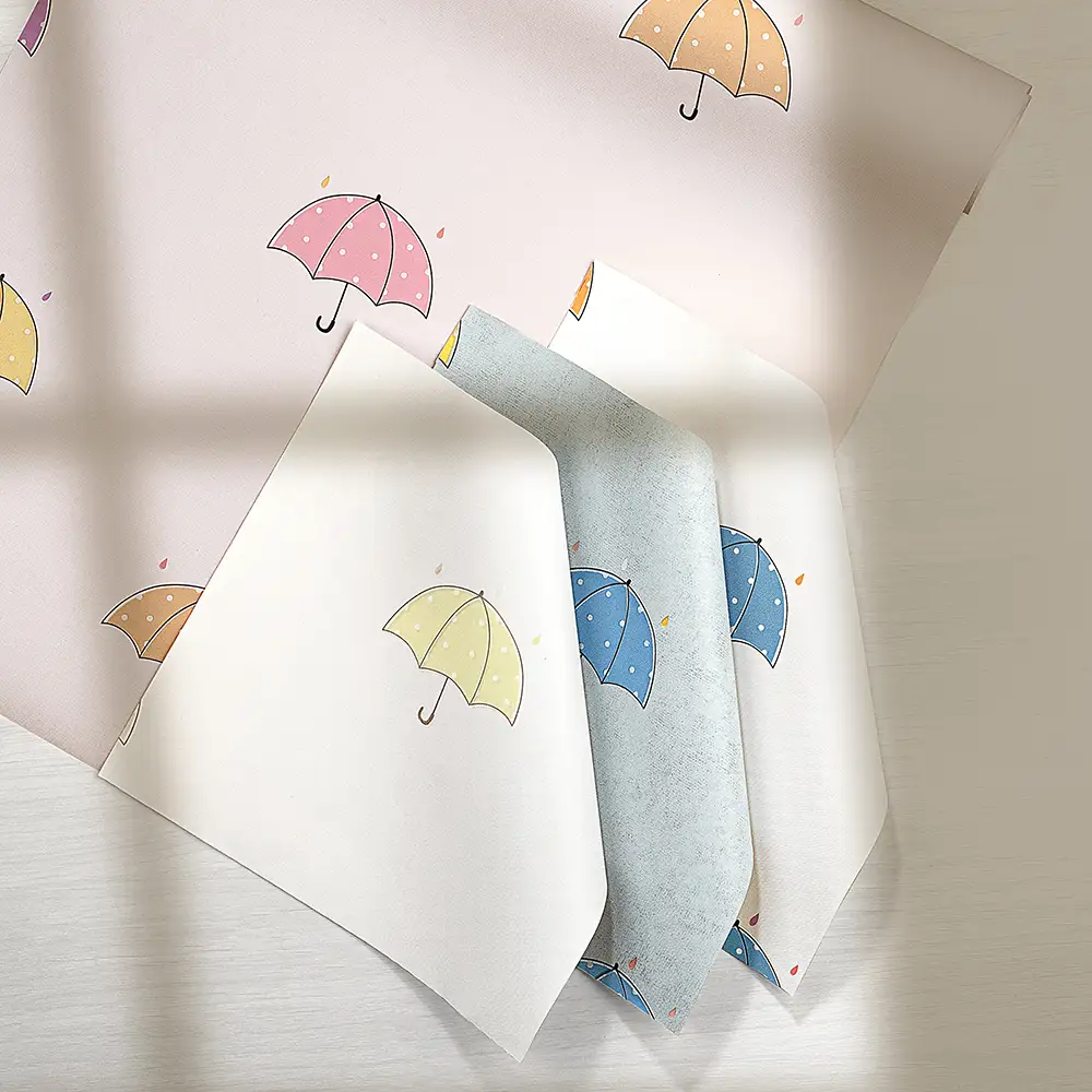 کاغذ دیواری کودک طرح چترهای رنگی | صورتی کد 12016 10 کاغذ دیواری کودک طرح چترهای رنگی کد 12016 رنگ ها