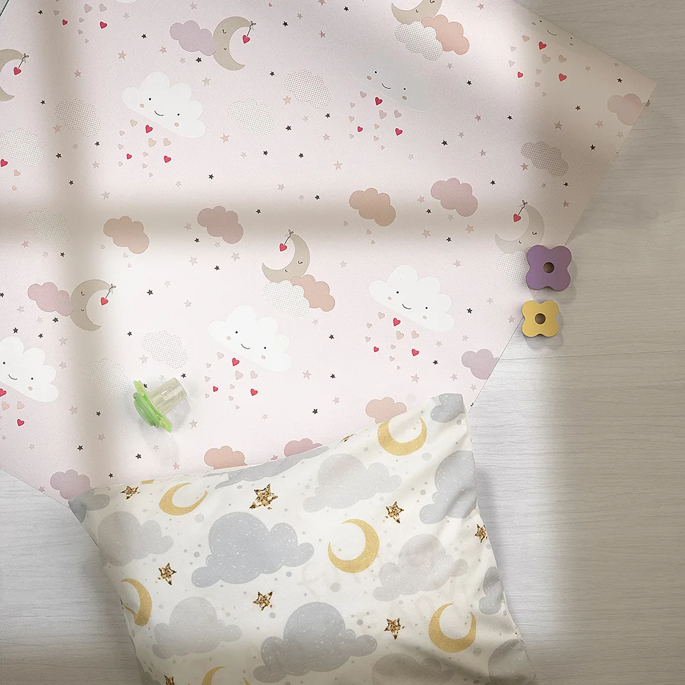 کاغذ دیواری کودک طرح آسمان ابری | صورتی کد 12021 8 کاغذ دیواری کودک طرح آسمان ابری | صورتی کد 12021 نوع کاغذ