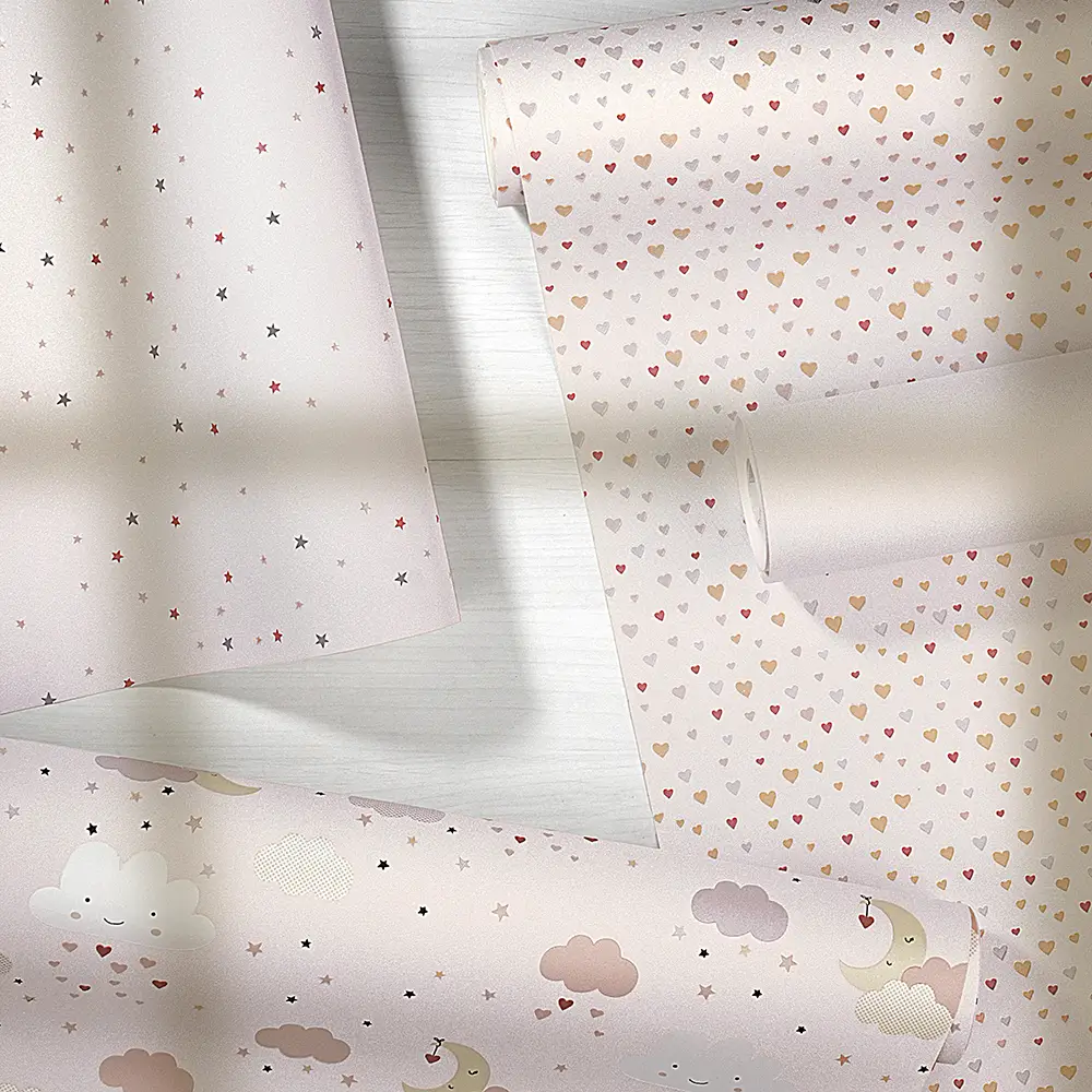 کاغذ دیواری کودک طرح ساده | صورتی کد 12022 8 کاغذ دیواری کودک طرح ساده | صورتی کد 12022 طرح ها