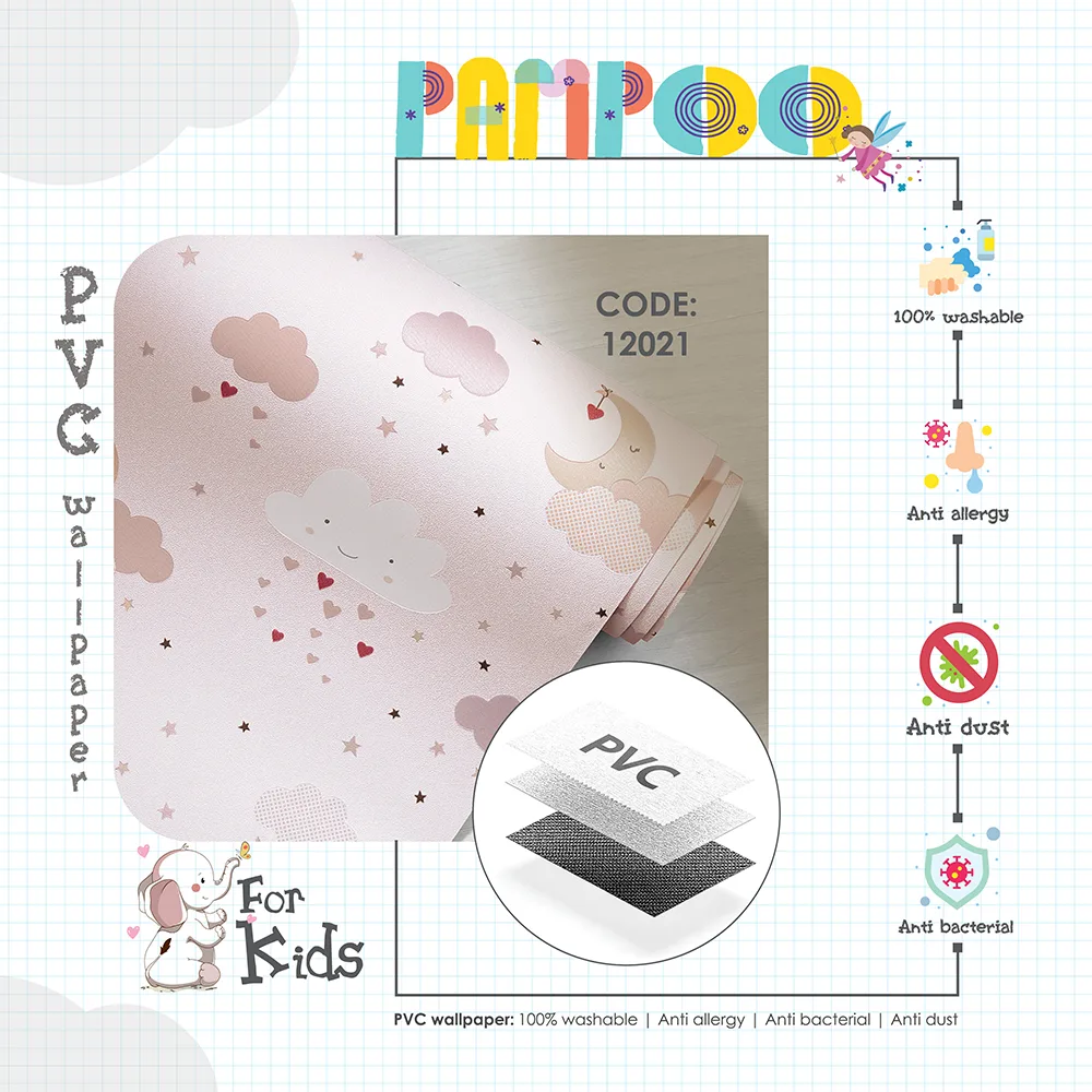 کاغذ دیواری کودک طرح آسمان ابری | صورتی کد 12021 12 کاغذ دیواری کودک طرح آسمان ابری | صورتی کد 12021 پوستر