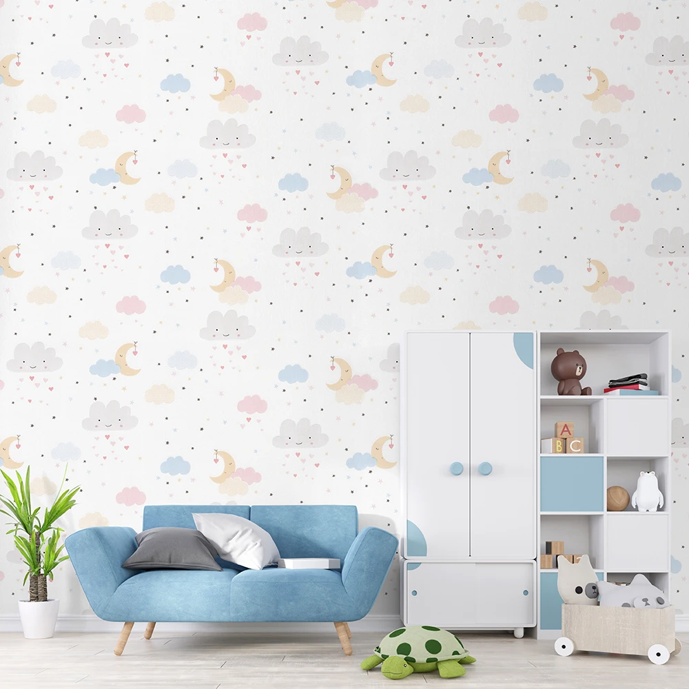 کاغذ دیواری کودک طرح آسمان ابری | سفید کد 12025 3 کاغذ دیواری کودک طرح آسمان ابری | سفید کد 12025 مبل