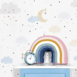 کاغذ دیواری کودک طرح آسمان ابری | سفید کد 12025 شاخص