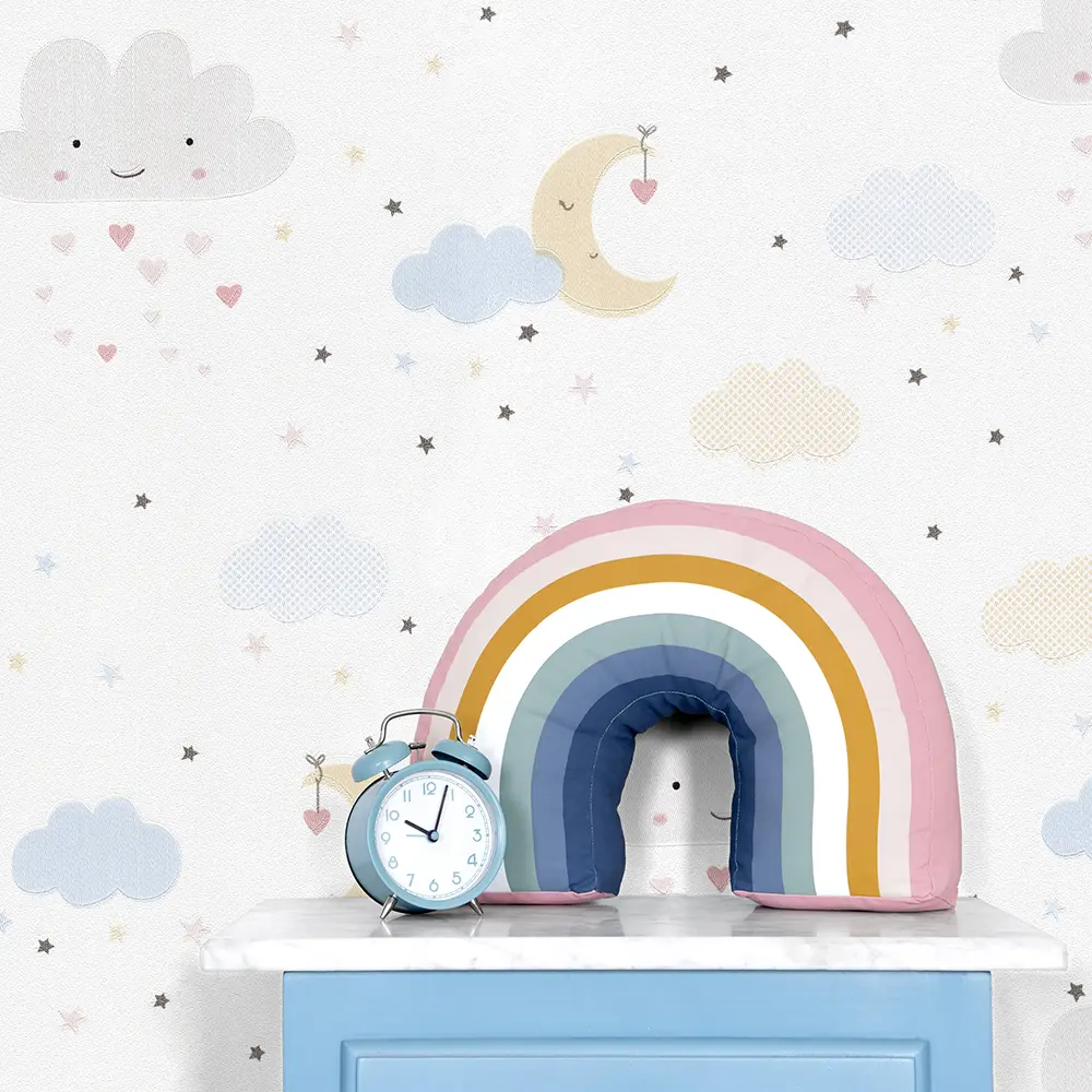 کاغذ دیواری کودک طرح آسمان ابری | سفید کد 12025 1 کاغذ دیواری کودک طرح آسمان ابری | سفید کد 12025 شاخص