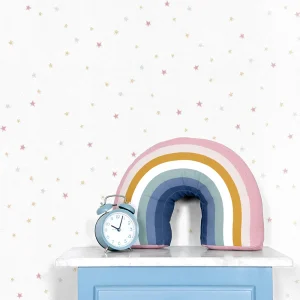 کاغذ دیواری کودک طرح ستاره باران | سفید کد 12027 شاخص