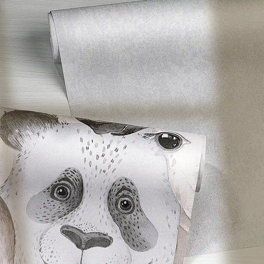 کاغذ دیواری کودک طرح حیوانات | کرم / خاکستری کد 12029 6 کاغذ دیواری کودک طرح حیوانات | کرم / خاکستری کد 12029 رول